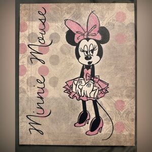 Minnie‎ Mouse Wrapped Canvas Print Disney 10X8